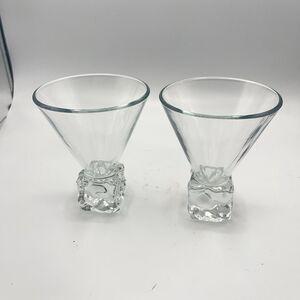 Vintage Set Disaronno Melting  Ice Cube Stemless Martini Glasses